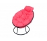 Кресло Папасан мини без ротанга каркас чёрный-подушка розовая