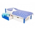 Кровать Svogen Classic с ящиками сине-белый