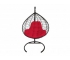 Подвесное кресло Кокон XL ротанг каркас черный-подушка красная