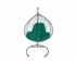 Подвесное кресло Кокон XL ротанг каркас серый-подушка зелёная