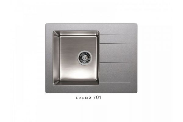 Кухонная мойка Tolero twist TTS-660 Серый 701