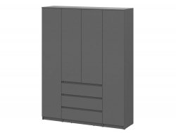 Шкаф четырехстворчатый Денвер Серия 2 Графит серый