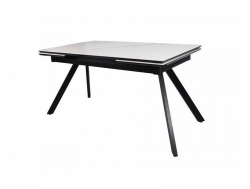 Стол раздвижной Атлант 1400 мрамор белый/черный муар