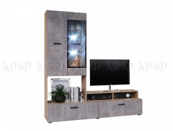 Стенка Центральная секция Нэнси New ЛДСП Бетон светлый/Сонома