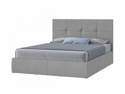 Мягкая кровать Твист с ПМ 1200*2000 мм микровелюр светло-серый