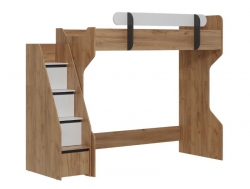 Кровать чердак Омега-3 дуб золотистый/антрацит/белый