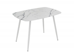 Стол Оникс мрамор белый/белый конус