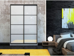 Шкаф-купе Лофт Шк16-47 1600 мм фасад МДФ белый глянец (18) корпус финдус бежевый (2к)