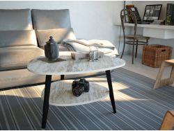 Стол журнальный Стиль плюс Артвуд темный/дерево черное