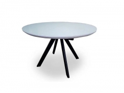 Стол Бахус раздвижной 1200 мм стекло белое/муар черный