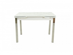 Стол раздвижной Аполлон 1100 мрамор белый/хром