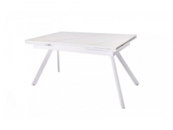 Стол раздвижной Атлант 1400 мрамор белый/белый муар