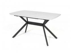 Стол раздвижной Олимп 1400 мм стекло белое/черный муар